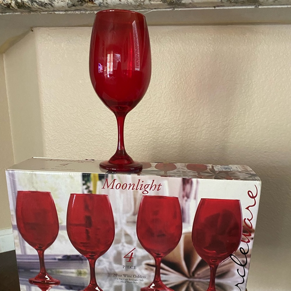 New glasses wine goblets.